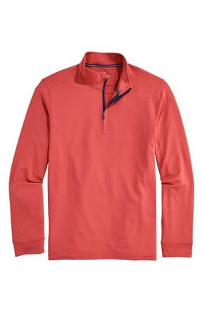 Vineyard Vines Performance Club Quarter-Zip Pullover in Mariner at Nordstrom, Size Xx-Large