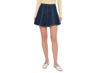 Levi's Godet Mini Skirt Womens Skirt Fell Stone : 27, Cotton/Denim/Lyocell