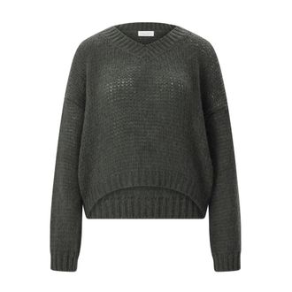 Roberto Collina Dames, Truien, Groen, Maat: XL Wol