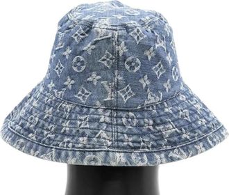 Louis Vuitton Pre-owned Monogram Denim Bucket Hat - Heren - Vintage Accessoires - Blauw - ONE Size - Denim - Vintage