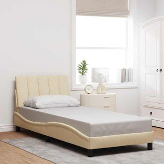 vidaXL Estructura De Cama Sin Colch&oacute;n Tela Crema 80x200 Cm Vidaxl