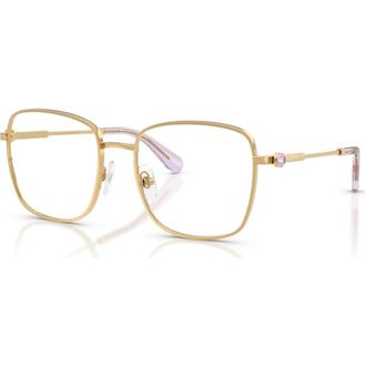 Swarovski 55mm Square optical glasses in Gold at Nordstrom