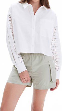 Chrldr Simone Button Up Top In White