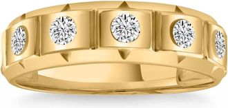 Pompeii3 1/2Ct Mens 5-Stone Diamond Ring in 10k Yellow Gold