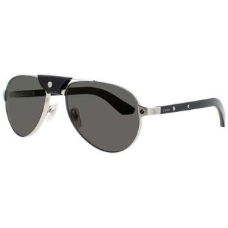 Cartier Mens Silver Tone Rectangular Sunglasses CT0495S003