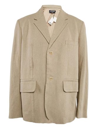 Jacquemus linen single-breasted blazer - Neutrals