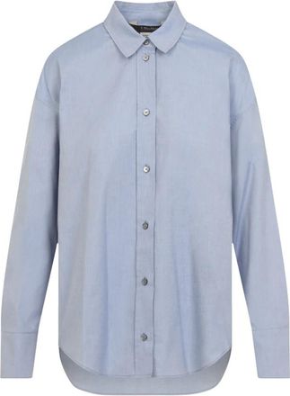 Max Mara Adele Shirt - Dames - Overhemden - Blauw - S - Katoen - Overhemden