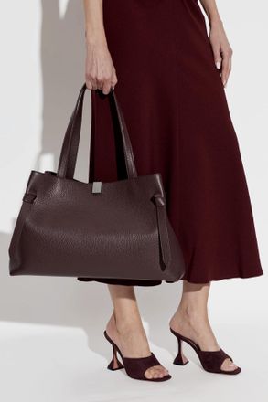 Yuzefi Leather Gyoza Bag, Womens, Burgundy