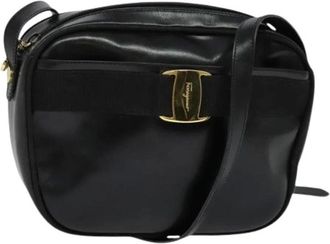 Ferragamo Pre-owned Cross Body Bags, female, Black, Size: ONE SIZE Pre-owned Leather Shoulder Bag