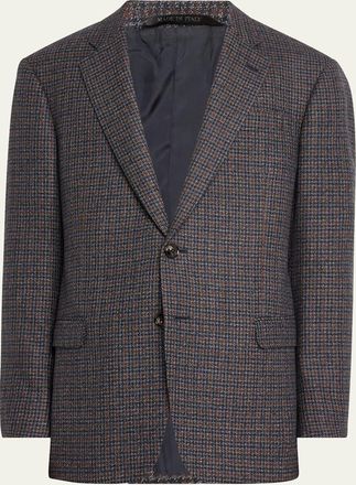 Giorgio Armani Mens Wool-Cashmere Plaid Sport Coat