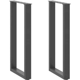 vidaXL Patas Para Consola En Forma De U (2 Unidades), Antracita, 28 X (72-73) Cm, Acero Vidaxl