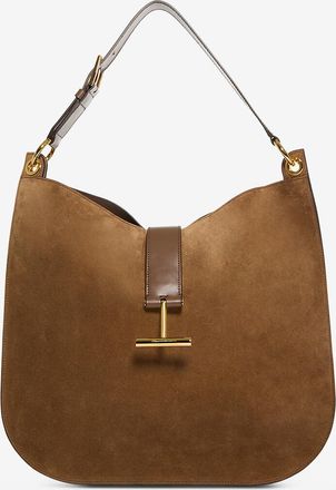 Tom Ford Rechteckige Schultertasche aus Wildleder Tara