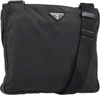 Prada Pre-owned Cross Body Bags, female, Black, Size: ONE SIZE Pre-owned Vintage Nylon Cross Body Bag