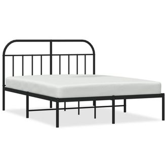 Berkfield Home Metal Bed Frame with Headboard Black 140x200 cm