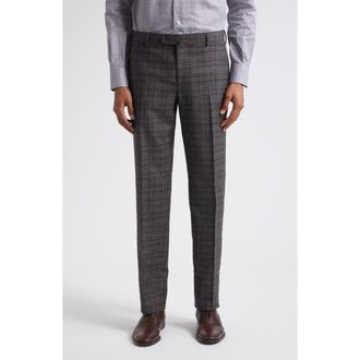 Isaia Brown & Grey Check Wool Suit in Dnu/grey 970 at Nordstrom, Size 48