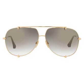 Dita Eyewear Talon Grey to Clear Gradient with Gold Flash Pilot Unisex Sunglasses 23007D 18K 62