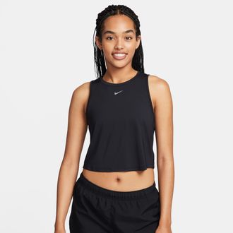 Nike Womens One Classic Dri-FIT Cropped Tank Top in Black | FN2845-010