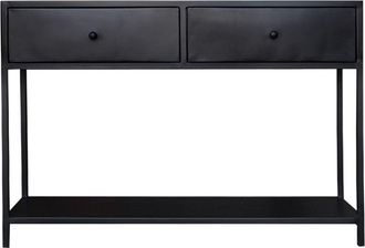 Decoclico Consola de metal negro con 2 cajones