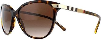 Burberry Womens Sunglasses BE4216 300213 Dark Havana With Gold Detailing Brown Gradient - One Size
