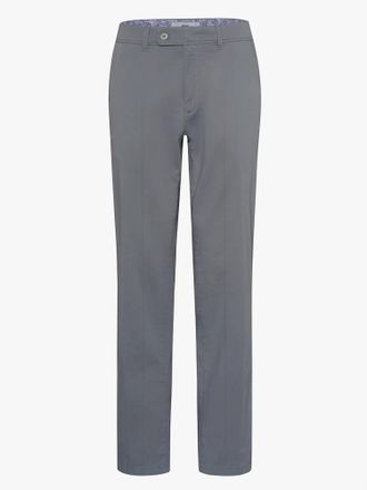 Brax Mens Evans Flat Front Pant In Silver