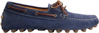 Tod's Schoenen, Heren, Blauw, 41 EU, Leer, Bubble Lace-Up Bootschoenen