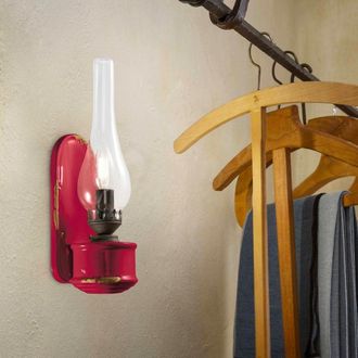 Ferroluce Ferroluce - Applique Vintage Candela Ceramica Bianca 1 Luce E14