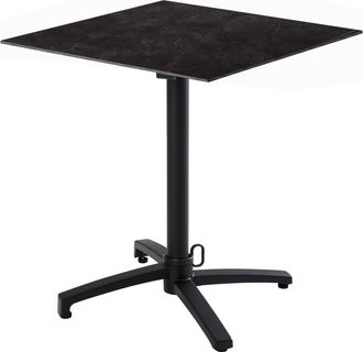 Oviala Mesa de bistro de jard&iacute;n cuadrada inclinable 60 cm 4 plazas pizarra