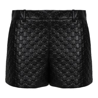 Gucci Embossed Leather Shorts High Waist
