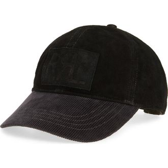 Ralph Lauren Roughout Suede Baseball Cap in Black at Nordstrom