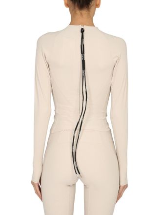 AMBUSH Long Sleeve Polo Neck with Back Zip T-Shirt - Beige