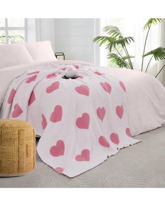 Truly Soft Cozy Hearts Reversible Throw