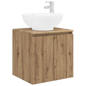 vidaXL Vanidad Con Lavabo De Pared Roble Artisan 49,5 X 44,5 X 65 Cm Vidaxl