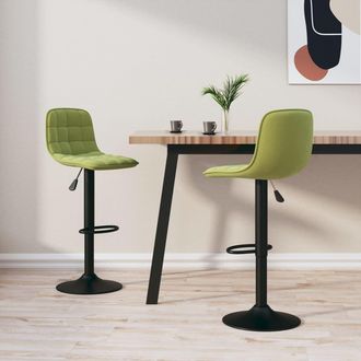 vidaXL Taburetes De Cocina 2 Uds Terciopelo Verde Claro Vidaxl