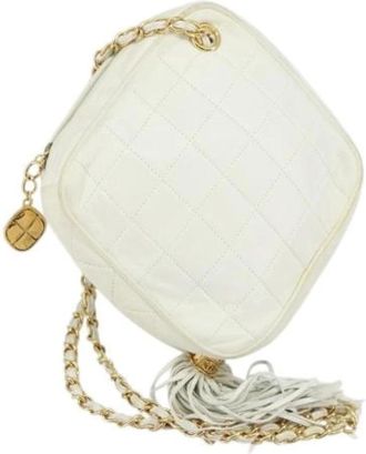 Chanel Pre-owned Cross Body Bags, female, White, Size: ONE SIZE Pre-owned Vintage Cross Body Bag