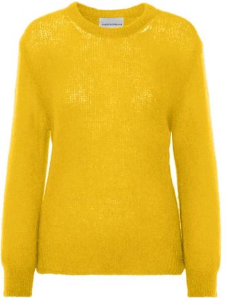 Americandreams Mari Oversized Gebreide Pullover - Dames - Ronde hals truien - Geel - ONE Size - Wol - Truien & Vesten