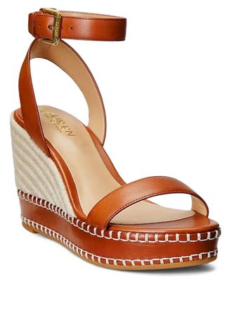 Lauren Ralph Lauren 70mm May leren sandalen met sleehak en bandjes - Undefined