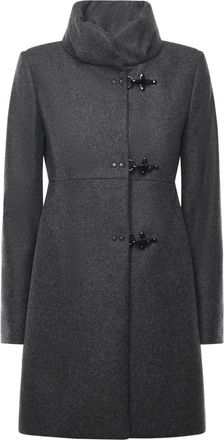 Fay Single-Breasted Coats, female, Gray, Size: XS Single-Breasted Coat