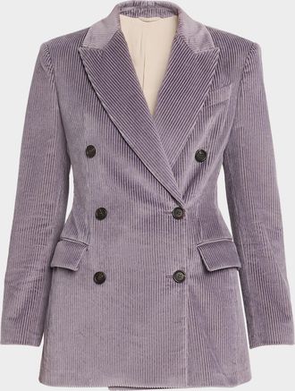 Brunello Cucinelli Double-Breasted Corduroy Blazer