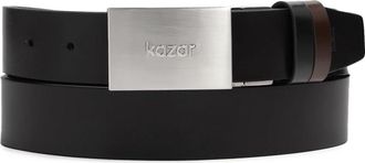 Kazar Dubbelzijdige band met volledige metalen gesp - Dames - Riemen - Zwart - 95 CM - Leer - Accessoires