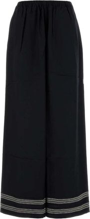 Bode Zwarte Mathilde Wide-Leg Broek - Dames - Wijde Broeken - Zwart - S - Broeken
