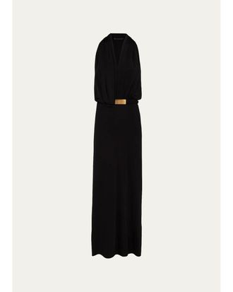 Vix Rosana Belted Halter Maxi Dress