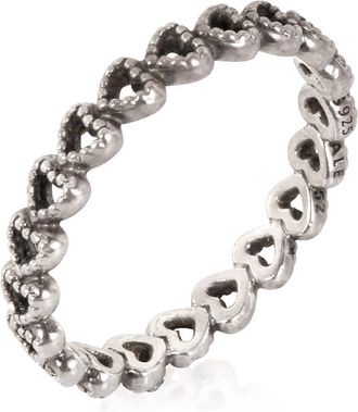 Pandora Sterling Silver Band of Hearts Ring, Size 52 (US 6)