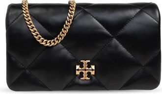 Tory Burch Kira Chain Wallet - Dames - Portefeuilles - Zwart - ONE Size - Leer - Accessoires