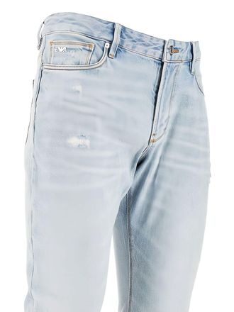 Emporio Armani Light Wash Slim-Fit Jeans - Light Blue