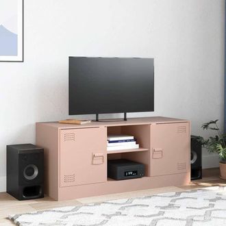 Berkfield Home TV Cabinet Pink 99x39x44 cm Steel | Size: 99 x 39 x 44 cm