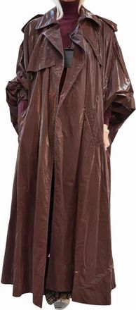 Saint Laurent Brown Oversized Coated Trench Coat Size M