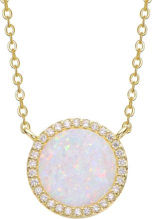 Rachel Glauber 14K Plated Cz Opal Necklace