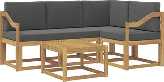 vidaXL Conjunto De Sof&aacute;s De Exterior 5 Uds. Blanco Y Antracita Vidaxl