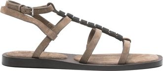 Brunello Cucinelli Beaded Strappy Sandals