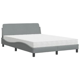vidaXL Vidaxl - Letto Con Materasso Grigio Chiaro 120x200cm Tessuto